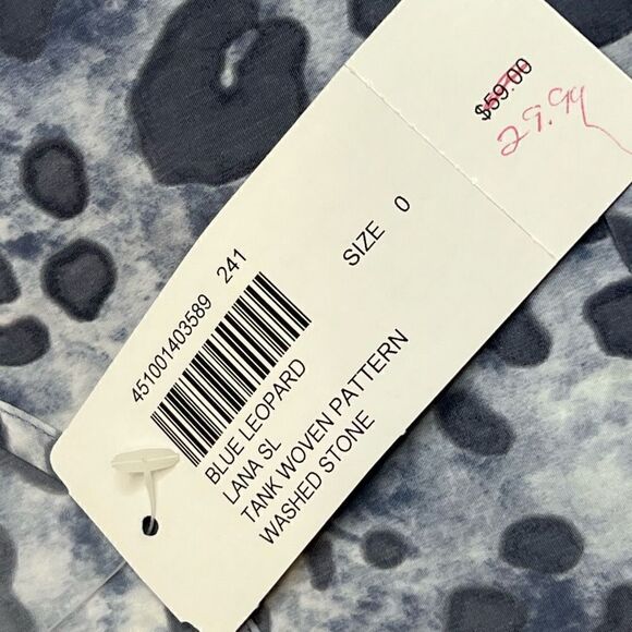 Chico’s NWT blue leopard print tank top size 0 (small) - Picture 13 of 15